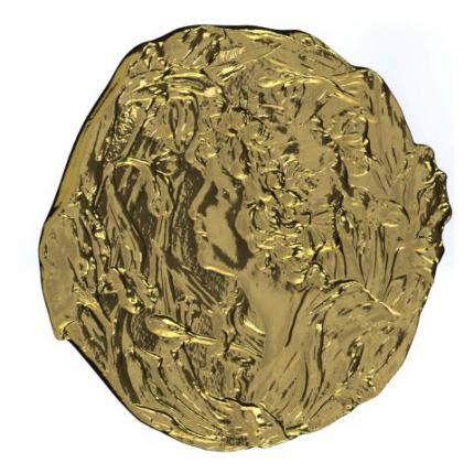 Digitales Modell mit Goldtextur