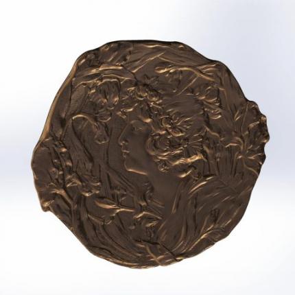 Digitales Modell mit Gussbronze-Textur